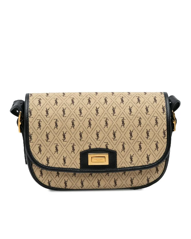 Tote bags with vintage clasps for nostalgia -Saint Laurent Le 5 7 Monogram Canvas Crossbody Bag