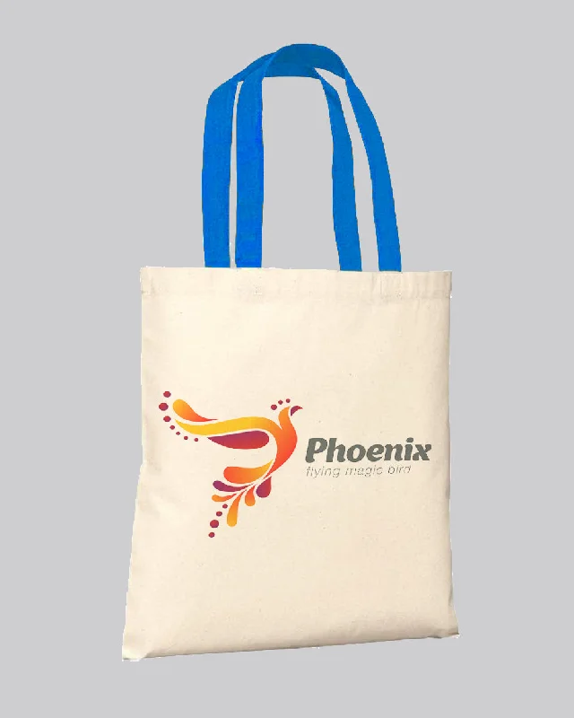 Tote bags with soft fabric for comfort -Royal/Natural Color Handle Customized Tote Bags - Promo Logo Tote Bags Two Tone