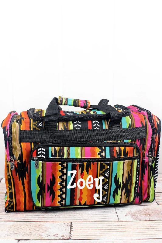 Leather tote bags perfect for stylish office wear -San Jose Serape Duffle Bag 20"