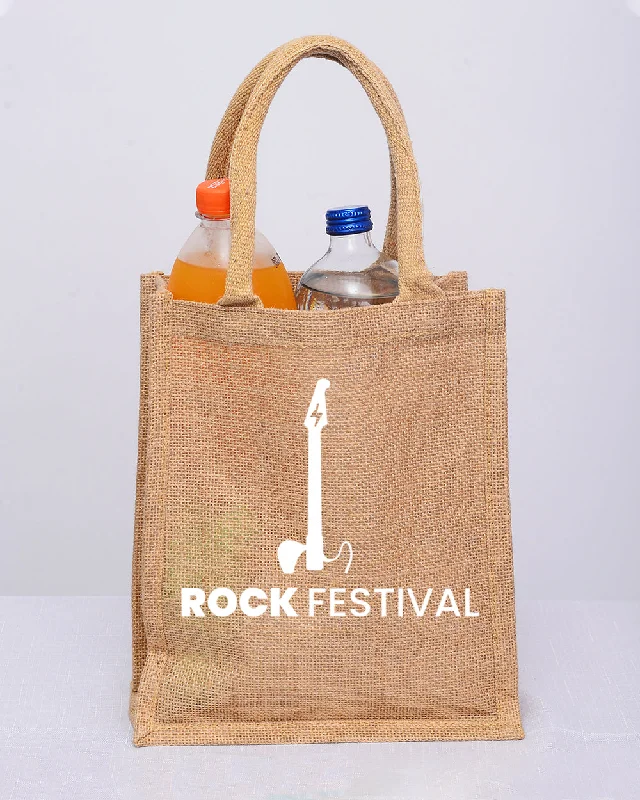 Tote bags with durable hemp for sustainability -Small Burlap Promotional Tote Bags - Customized Canvas Tote Bags With Your Logo - TJ887