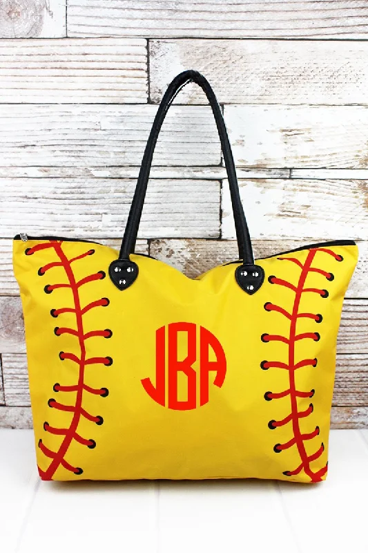 Tote bags with drawstring tops for style -Softball Laces Large Shoulder Tote