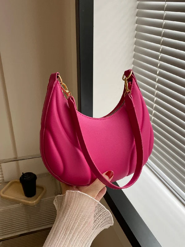 Handle bags with leather accents for a chic and classic look-Solid Color Versatile Shoulder Bag For Women