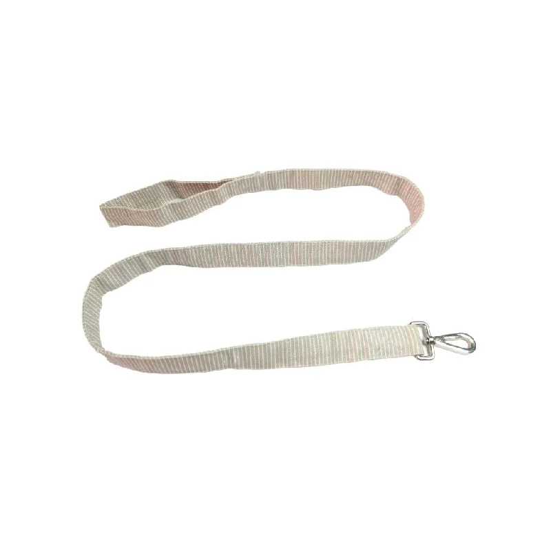 Tote bags with durable hemp for sustainability -Upcycled Dog Leashes - Pink with white stripes