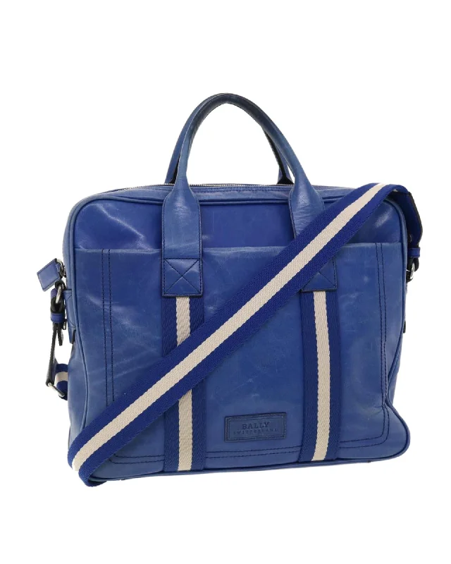 Best handle bags for travel with spacious compartments for easy packing-BALLY Leather 2way Hand Bag Blue