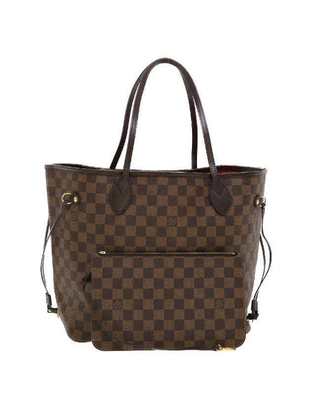 Handle bags with floral prints for a feminine and playful aesthetic-Classic Damier Ebene Tote Bag