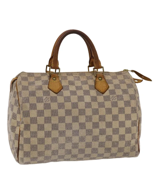 Best handle bags with leather straps for a sleek, elegant look-Damier Azur Canvas Hand Bag