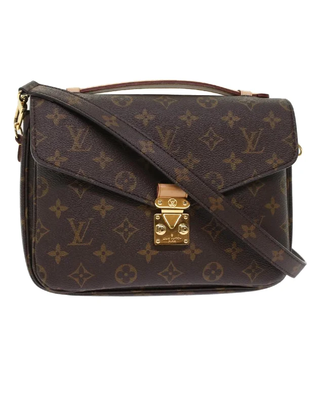 Handle bags with detachable pouches for added organization and convenience-Monogram Canvas Hand Bag with Shoulder Strap