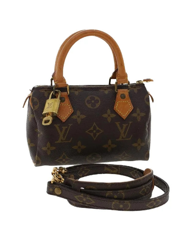 Handle bags with quilted patterns for a timeless, classic design-Monogram Mini Hand Bag with Shoulder Strap