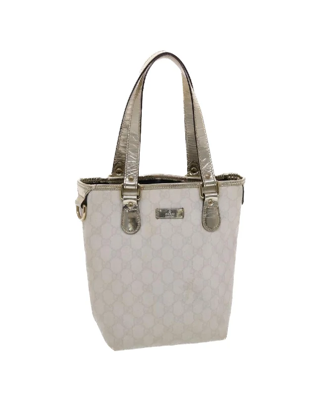 Best handle bags with vintage-inspired designs for a retro, timeless style-White GG Canvas Hand Bag