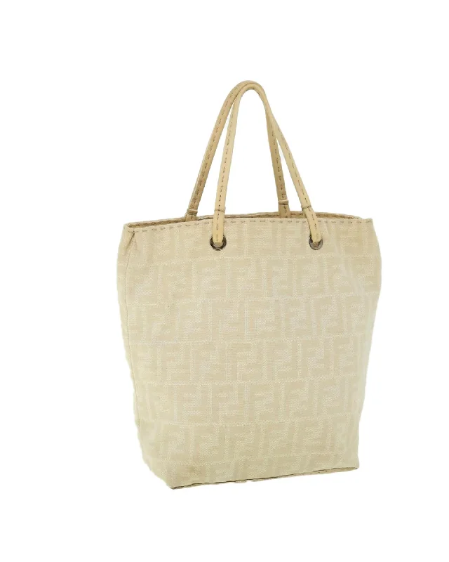 Handle bags with unique knot details for an artistic and sophisticated touch-Canvas Tote Bag with Metal Fittings - Beige