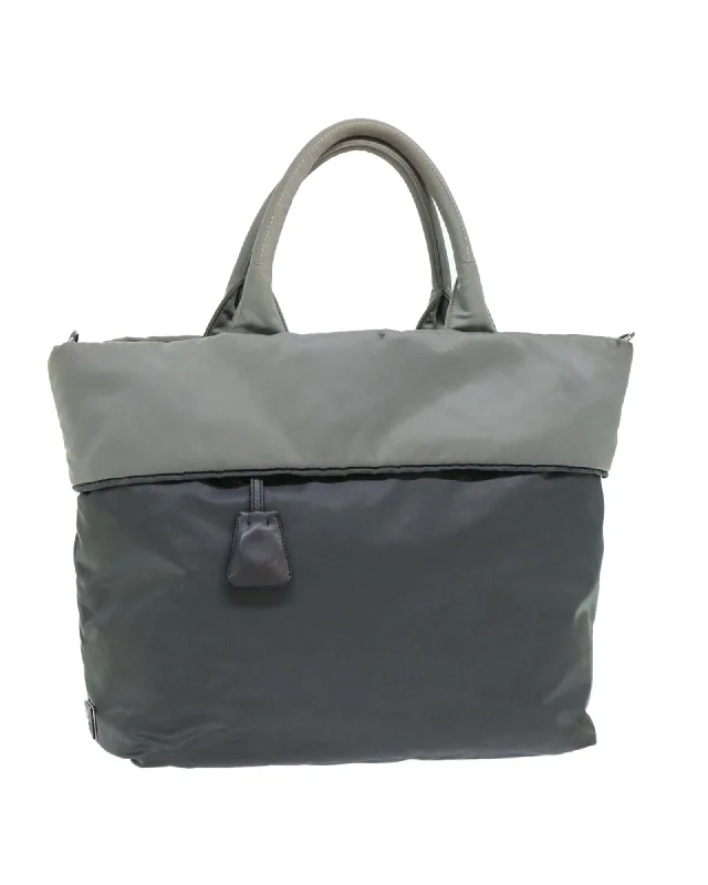 Handle bags with transparent panels for a modern and trendy effect-Reversible Nylon Tote Bag with Guarantee Card