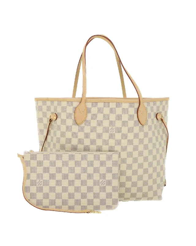 Handle bags with bold hardware for an edgy, statement-making design-Damier Azur Tote Bag with Dust Bag and Pouch