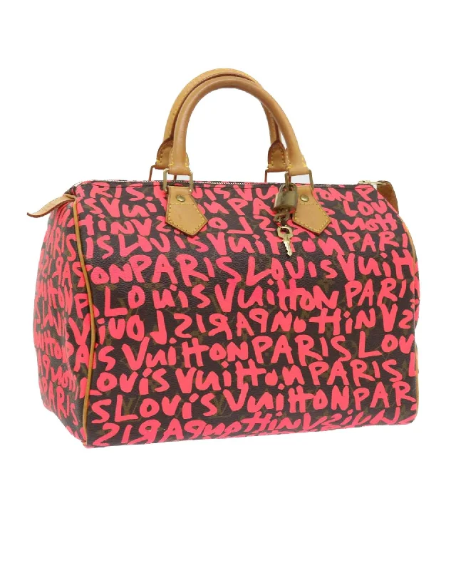 Stylish handle bags with boho-inspired designs for a relaxed, carefree vibe-Monogram Graffiti Hand Bag