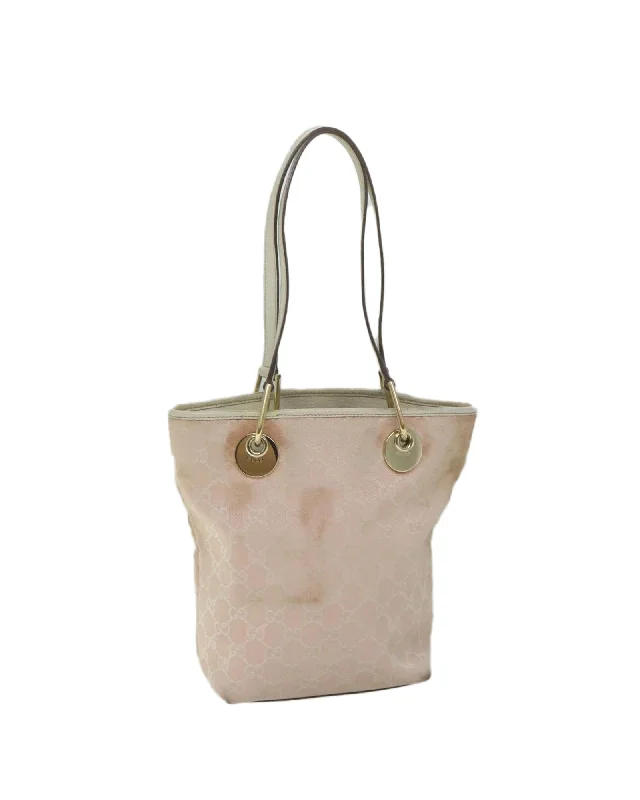 Stylish handle bags with clear PVC designs for a modern, transparent look-Pink GG Canvas Tote Bag with Accessory - Authentic Italian Designer