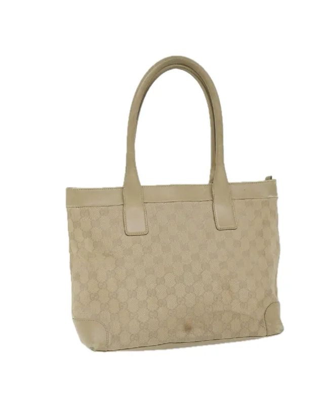 Handle bags with custom logo designs for a unique and branded accessory-Authentic Beige GG Canvas Tote Bag from Italy - CD Rank