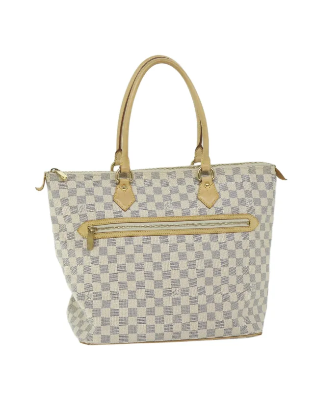 Best handle bags with leather and suede mix for a stylish and durable choice-Authentic Damier Azur Tote Bag with Accessories