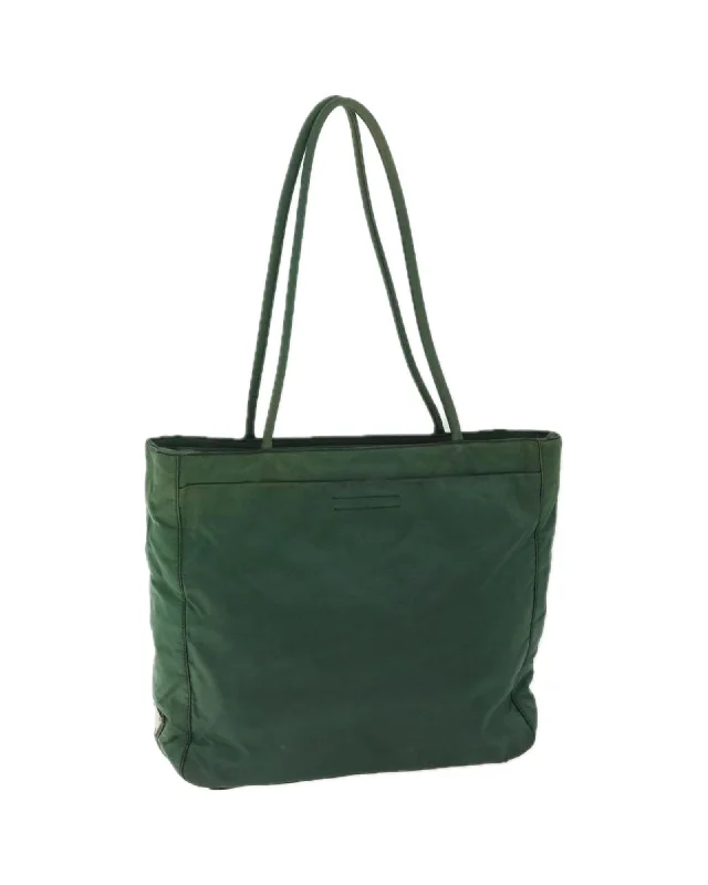 Handle bags with structured shapes for an organized and tidy appearance-Green Nylon Tote Bag by Prada