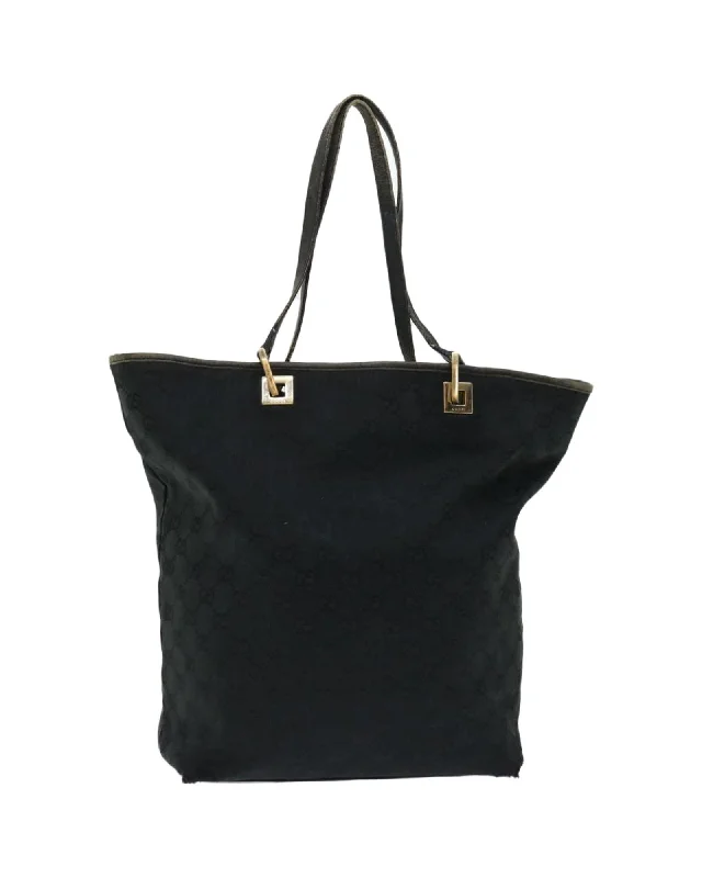 Handle bags with leather straps and canvas bodies for a chic, durable option-Canvas Tote Bag with Signature Logo Print Design