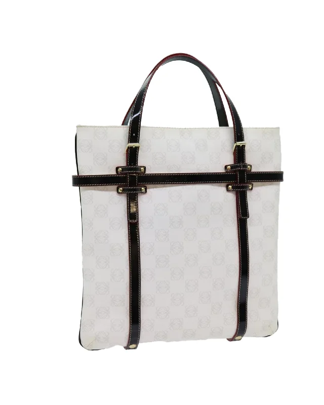 Best handle bags with patent leather for a shiny, high-gloss finish-White PVC Leather Tote Bag by LOEWE