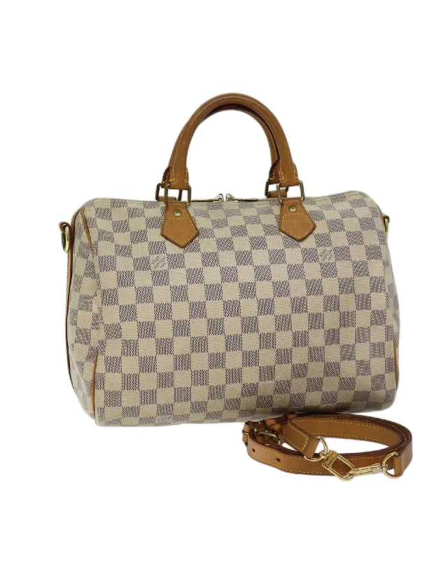 Best handle bags for travel with spacious compartments for easy packing-Damier Azur Hand Bag with Shoulder Strap and French Craftsmanship