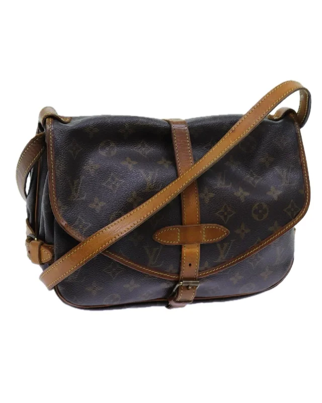 Best handle bags with neutral tones for a versatile and timeless look-Monogram Canvas Shoulder Bag with Adjustable Strap