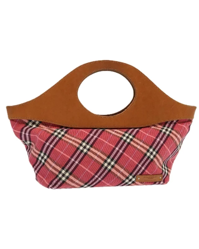 Best handle bags with neutral tones for a versatile and timeless look-Canvas Hand Bag with Nova Check Pattern in Red