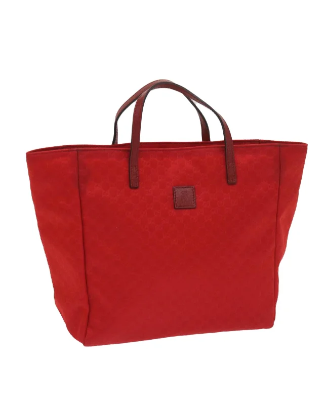 Stylish handle bags with animal print designs for a bold, wild touch-Micro GG Canvas Tote Bag in Red Nylon