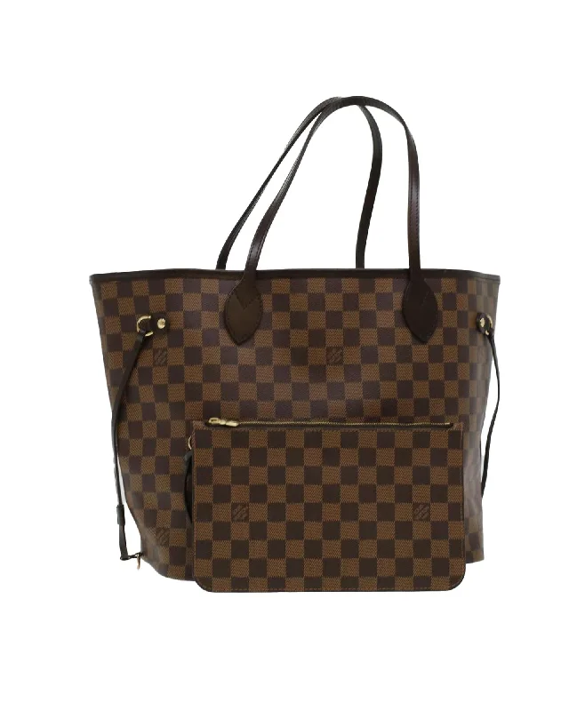 Handle bags with vibrant, patterned fabrics for a fun and energetic appearance-Chic Damier Ebene Tote Bag with Spacious Interior