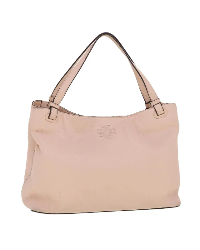 Handle bags with structured designs for a sleek and polished silhouette-Leather Pink Tote Bag - C Rank