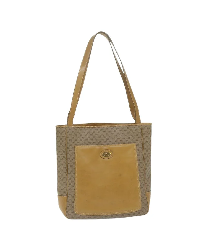 Handle bags with sleek, metal frame designs for a structured, high-fashion appeal-Beige Micro GG Supreme Tote Bag