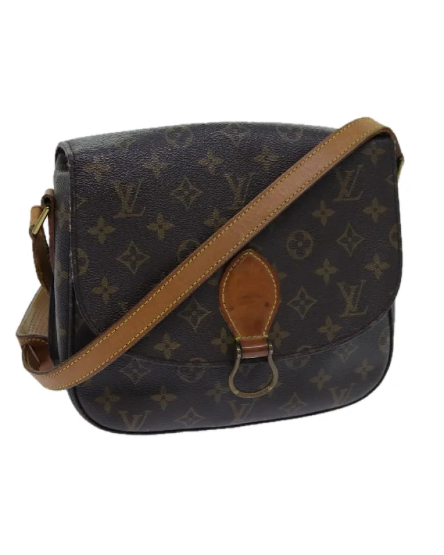 Best handle bags with woven straw materials for a light and summer-ready look-Monogram Canvas Shoulder Bag with Adjustable Strap