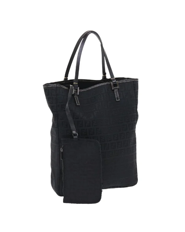 Handle bags with sleek, metal frame designs for a structured, high-fashion appeal-Zucchino Canvas Tote Bag with Pouch