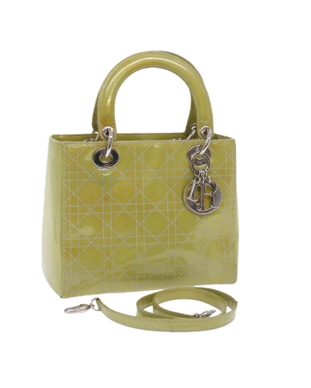 Best handle bags with crossbody straps for added comfort and hands-free use-Green Patent Leather 2-Way Hand Bag