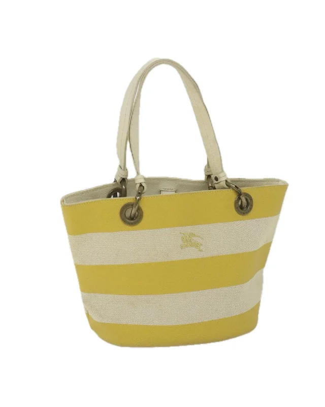 Best handle bags with high-quality vegan leather for an eco-friendly, stylish option-Yellow Canvas Tote Bag with Multiple Pockets - Pre-owned