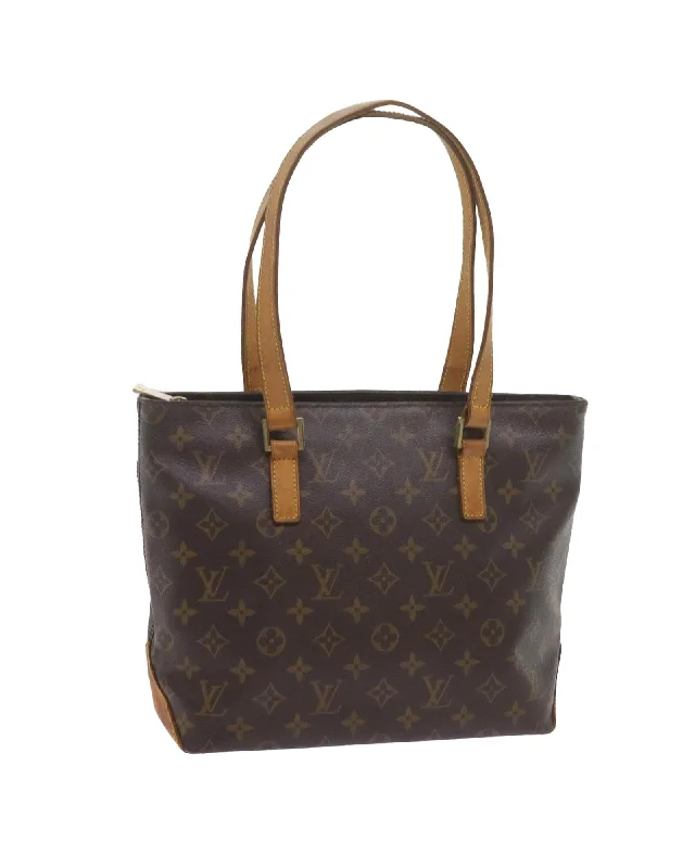 Best handle bags with sophisticated color-blocking for a modern and trendy look-Monogram Canvas Tote Bag with Shoulder Strap and Interior Pocket