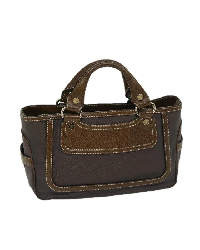 Elegant handle bags with minimalist designs for a sophisticated, chic look-Canvas Brown Hand Bag with Dust Bag - Pre-Owned