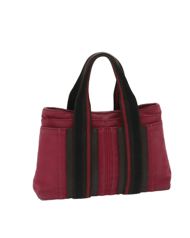 Best handle bags with neutral tones for a versatile and timeless look-Canvas Red Hand Bag - HERMES Toroca Horizontal PM