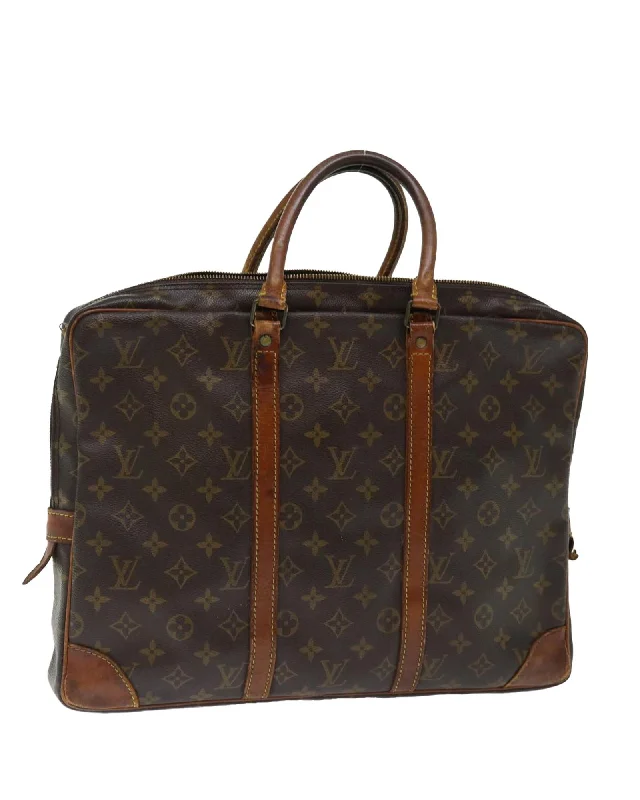 Stylish handle bags with structured sides for a clean and neat silhouette-Monogram Canvas Business Bag with Multiple Compartments