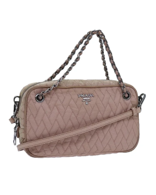 Best handle bags with detachable compartments for added versatility and space-Quilted Nylon 2way Hand Bag in Pink by Prada