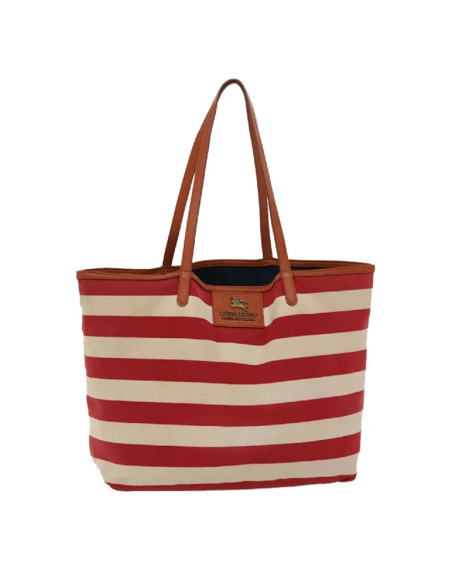 Handle bags with unique knot details for an artistic and sophisticated touch-Canvas Tote Bag with Red and White Accents