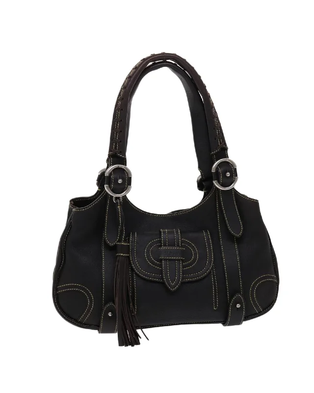 Trendy handle bags with geometric patterns for a modern, artistic look-Brown Leather Hand Bag