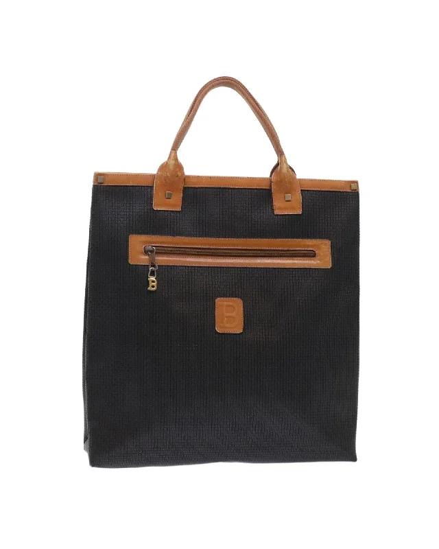 Stylish handle bags with unique zipper designs for a functional, fashionable look-Brown PVC Leather Tote Bag