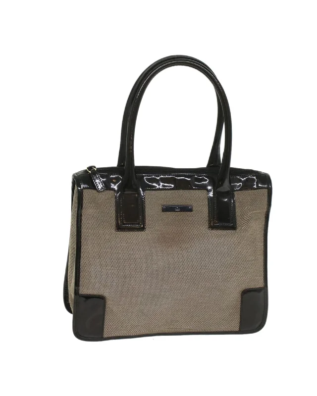 Handle bags with polished metal hardware for a sleek and sophisticated design-Gray Canvas Tote Bag