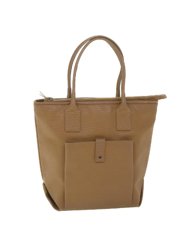 Handle bags with gold-tone accents for a luxurious and eye-catching appearance-Brown PVC Leather Tote Bag