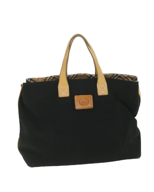 Best handle bags with neutral tones for a versatile and timeless look-Canvas Tote Bag with Black Finish