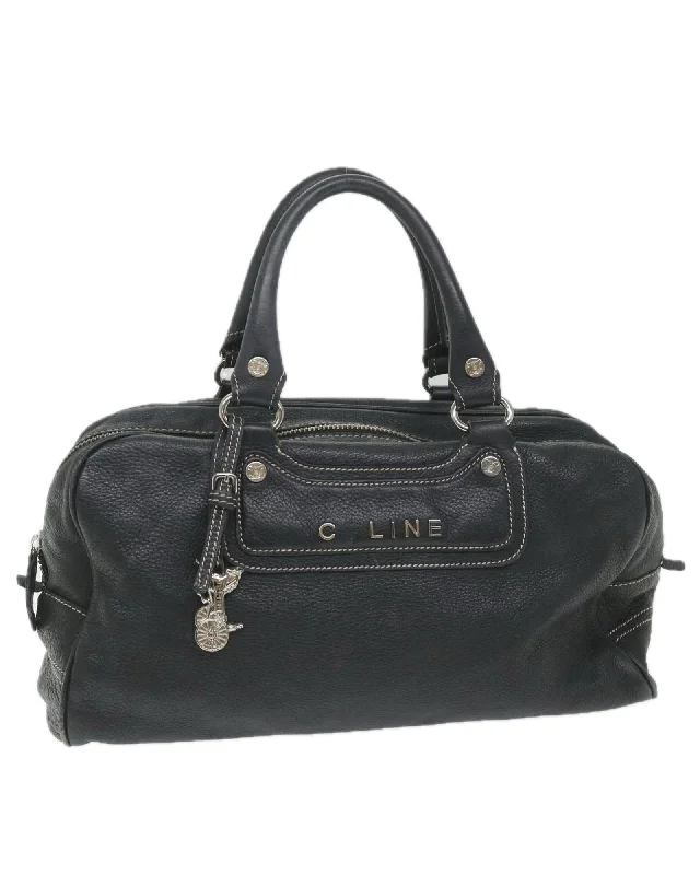 Best handle bags with high-quality vegan leather for an eco-friendly, stylish option-Leather Navy Hand Bag