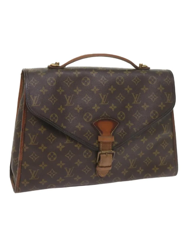 Handle bags with round handles for a modern and stylish design-Monogram Canvas Hand Bag with Surface Rubbing and Scratches