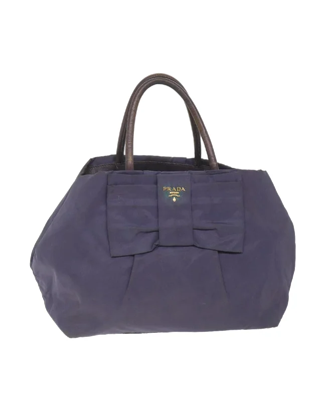 Handle bags with chain handles for a luxurious and high-fashion appeal-Purple Nylon Hand Bag