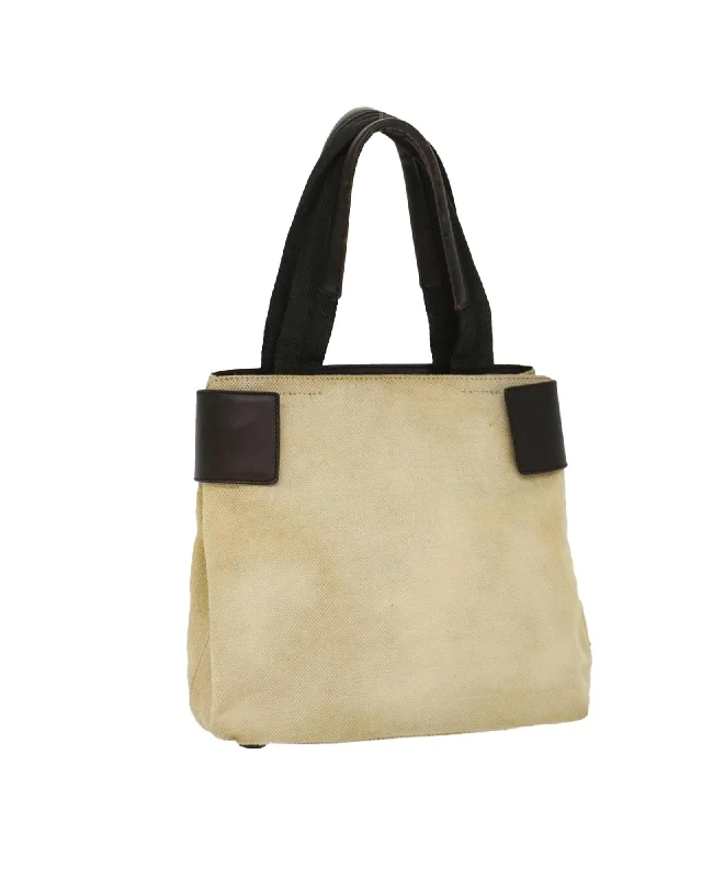 Best handle bags with bold, oversized buckles for a fashionable and statement-making design-Canvas Beige Hand Bag