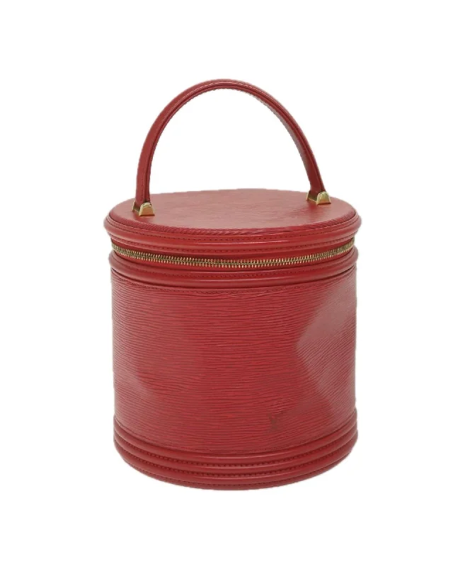 Handle bags with sleek, smooth leather for a polished and professional look-Red Epi Leather Hand Bag with Accessories and Serial Number M48037 SR0926